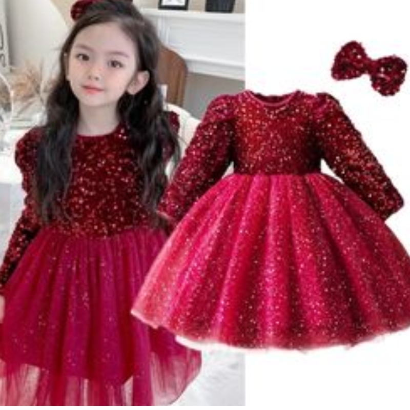 Fiesta de chicas Fluffy Cake Smash Dress Spring Spring Long Tian Evening Princess Disfraz