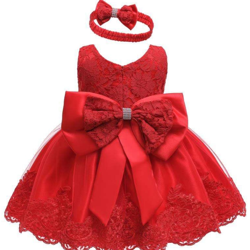 2022 NUEVO Party Lace Girls Vestidos para bebés Vestidos al por mayor de las flores rosas \\ 'Vestidos