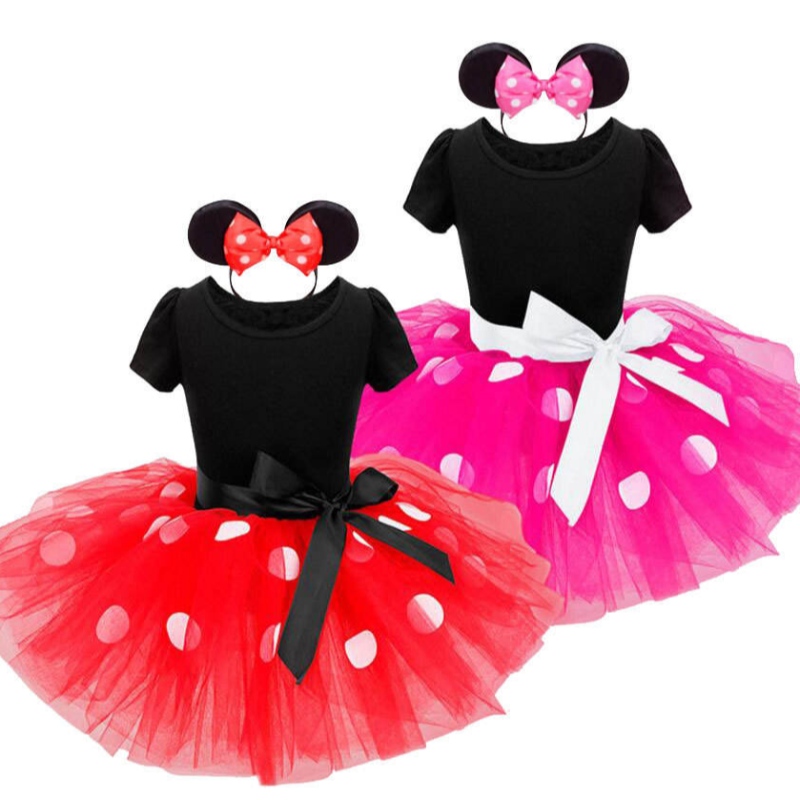 Girls Cosplay Cartoon Disfraz paraniños Summer de manga corta Polka Polka Polka Princess Vestida paraniños Ropa de fiesta de cumpleaños