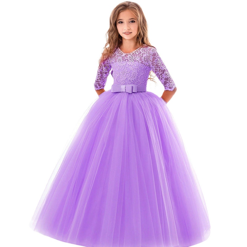 2-14 años Vestido diario de fiesta de bodas paraniños con malla de reverencia paraniños Princesa deniña Vestido