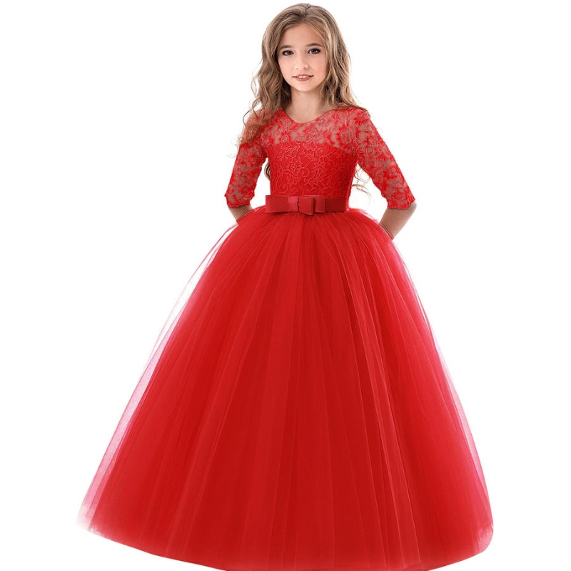 2-14 años Vestido diario de fiesta de bodas paraniños con malla de reverencia paraniños Princesa deniña Vestido