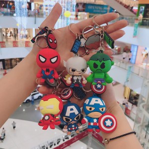 Mayorista personalizado de buena calidad de goma suave 3D PVC lindo llavero