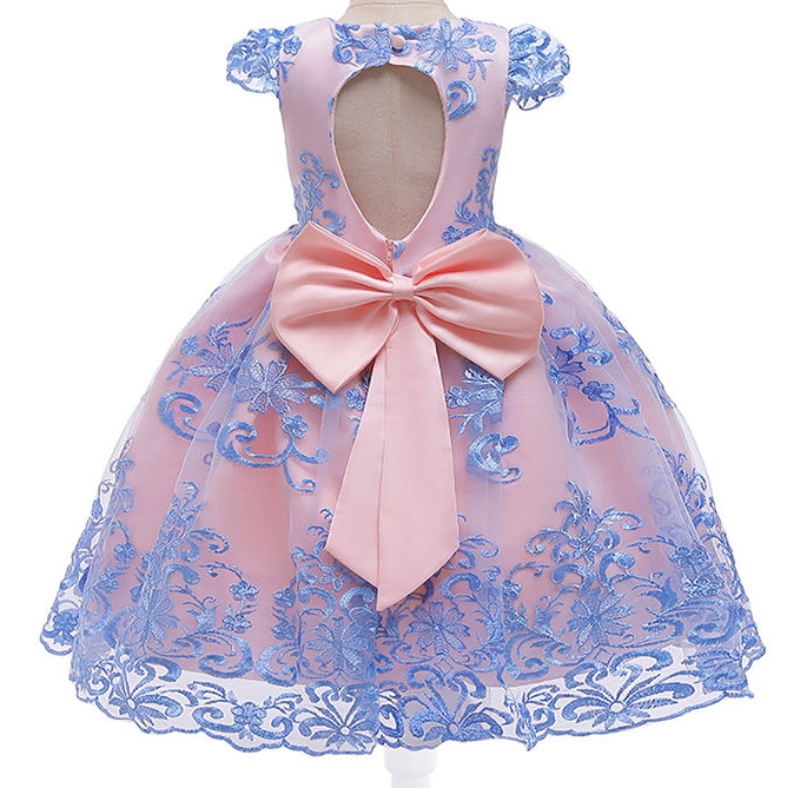 Ansoo 2022 5 Colors New Children \\ 'S Wedding Wedding Maxi Fuge Back Girl Dress Lace Princess Blue Dress