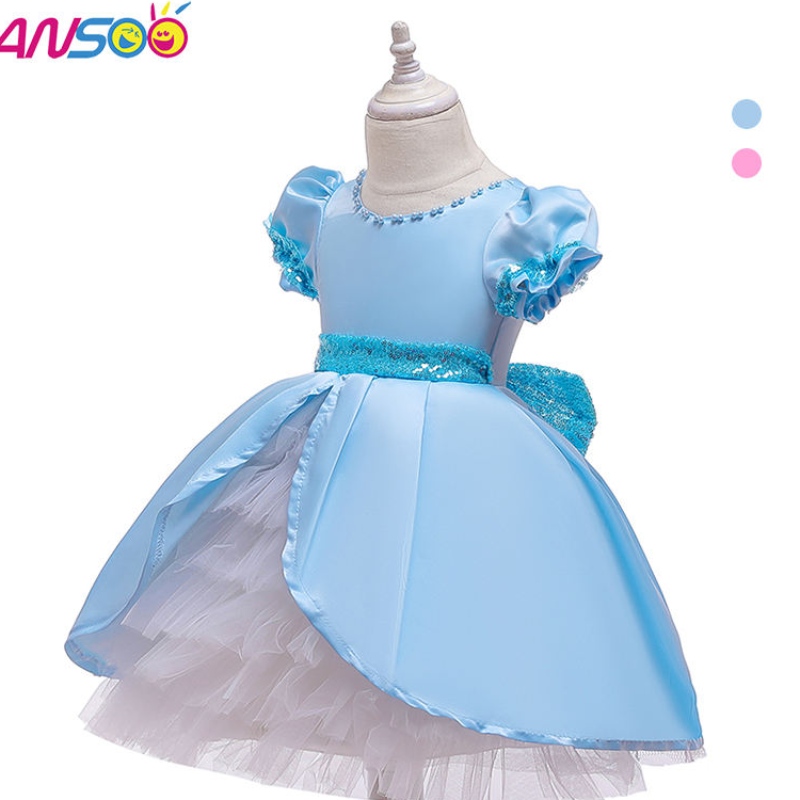 Ansoo sin mangasniñosniñosniñas hinchadas azul tutu vestido bebéniños pequeños infantes de verano vestidos boutique paraniña