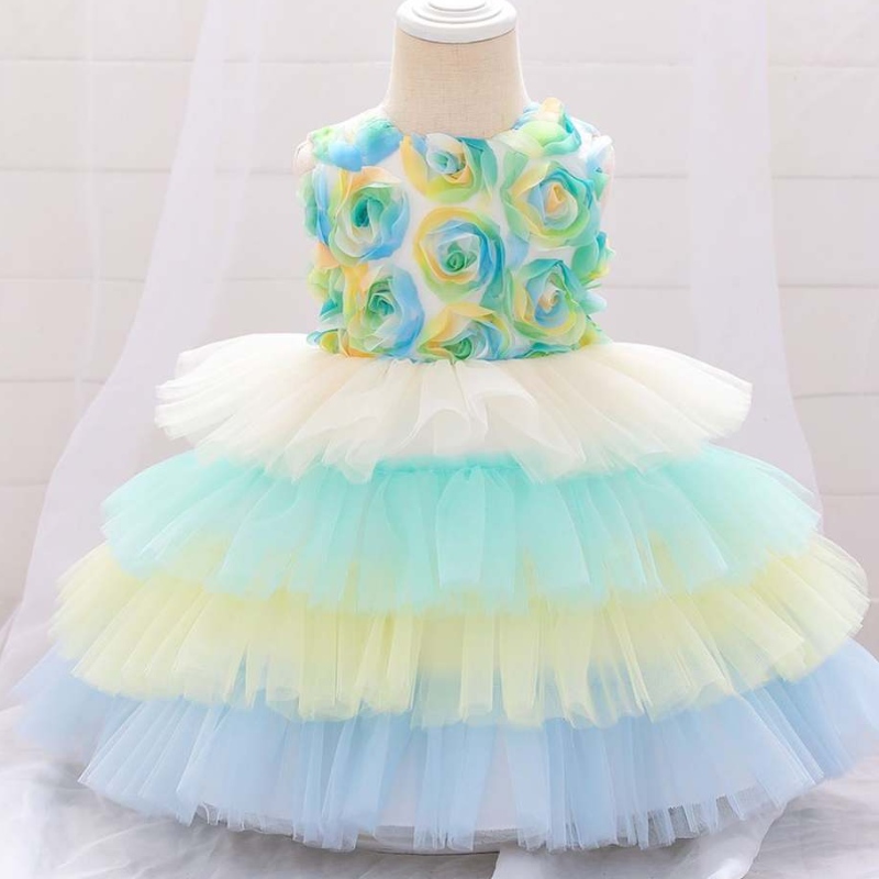 2020 Flower reciénnacido Bautismo Baptismo Frock First Communion Vestidos de princesa tutu tutu