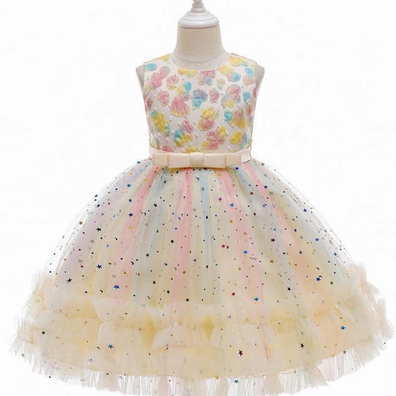 Baige NUEVA LLEGA Vestidos paraniños Princesa brillante Princesa de 3-10 años Vestido deniña de flores para boda