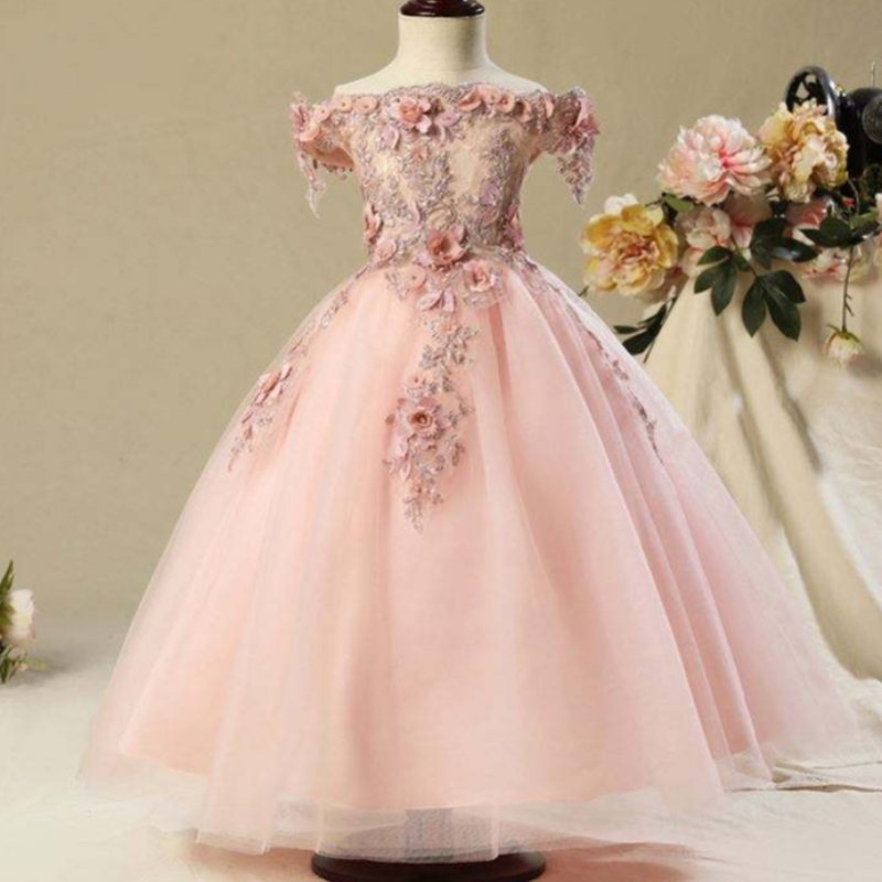 NUEVA LLEGA NIÑOS Ropa elegante Partido Niños Usos Vestidos deniña de flores para bodas de cumpleaños WGW6002