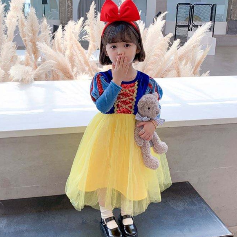 Baige 2021 New Style Girls Cosplay Dresses de vestuario Elsa Anna Princess Fancy Snow Queen Vestido