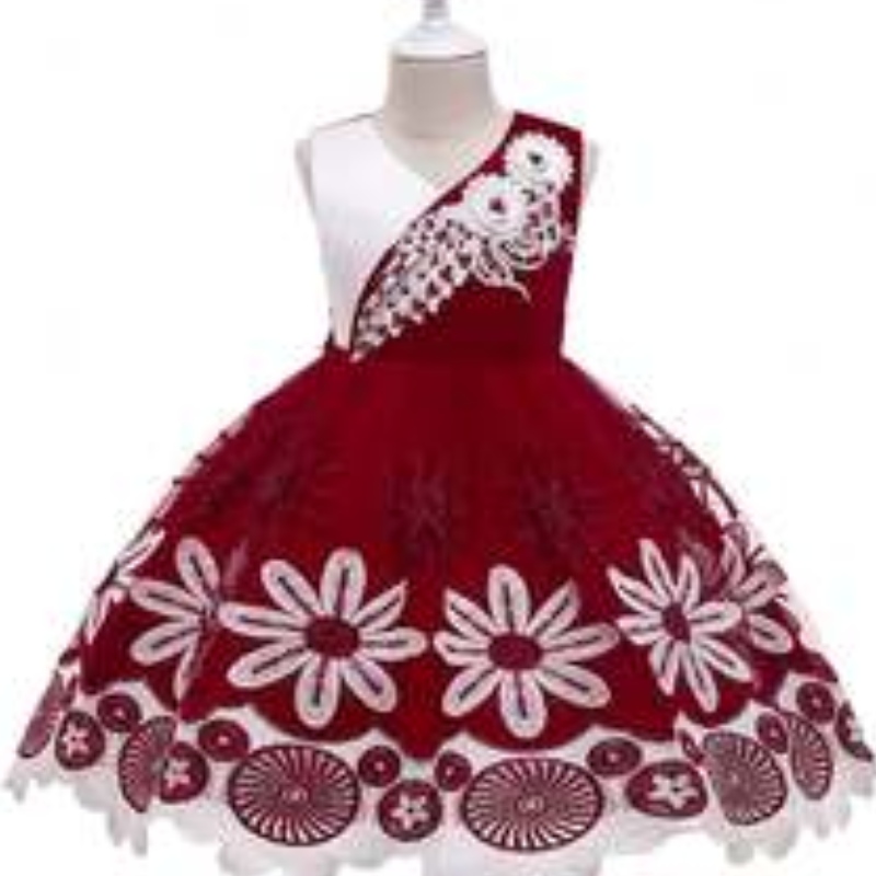 Baige Lovely Bowknot Sequined Baby Girl Vestido para cumpleaños Vestido de fiesta Fluffy Girl para bebé