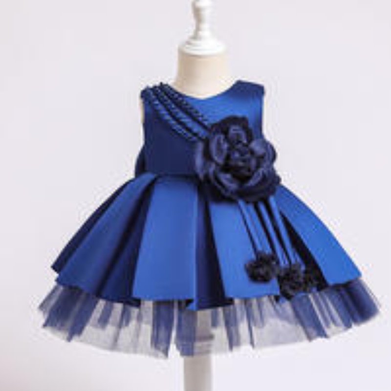 Vestido de chicas de flores de baigra Baby Wedding Party Princess Clothing Kids Nind Girl Vestidos XZ001