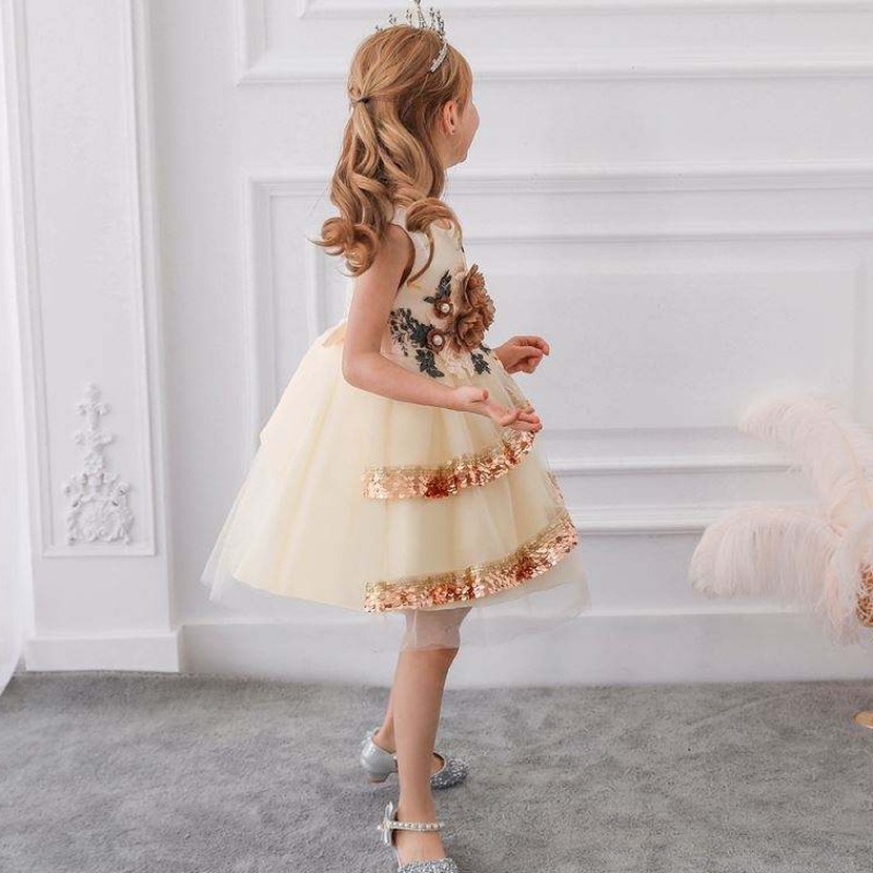 Baige Children Dress Fancy Girls Party Dresses India&Pakistan Clothing Girls \\ 'Sequins Faldas de flores L5148