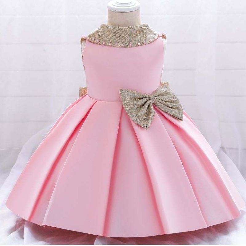 Baige sin mangas paraniños de cumpleaños ropa de cumpleaños de princesa 0-6y backless baby mini chicas vestidos l1986xz