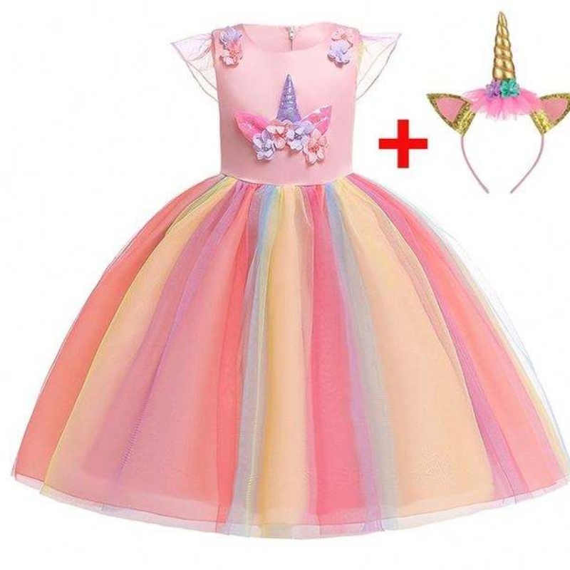 Baige Ruffles de alta calidad Vestido para bebés Baby Kids Hermosos vestidos de modelo Smocked Children Djs003