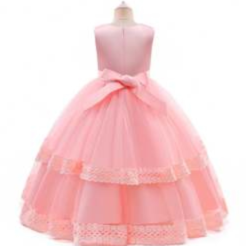 Baige Long Long Elegant Kids Wedding Vestido denovia paraniños vestidos de fiesta de lanoche deniños de 3 a 15 años