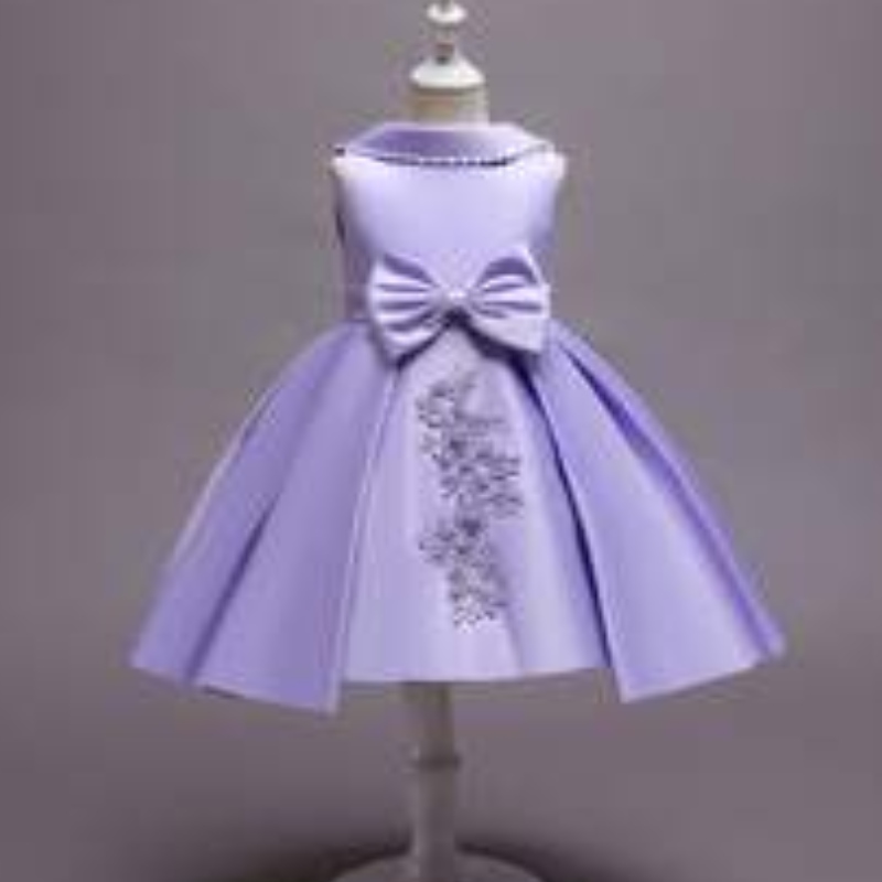 Baige Flower Girl Vestido denoche Catwalk Cabeza de cumpleaños Princess Dress Western Style Niña Piano Vestido 68040