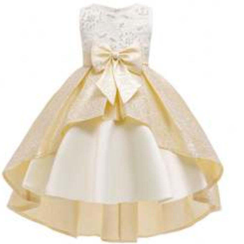 Baige Boutique Clothing Girls Party Dresses Satin Children Diseños de vestimenta Long T5176