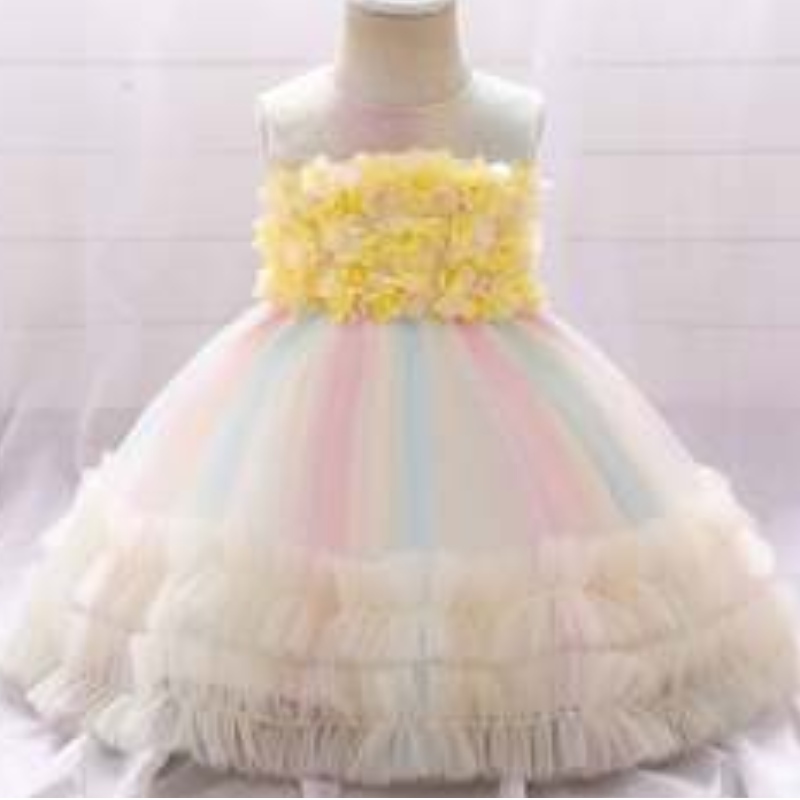 Baige New Fashion Fashion Flower Girl Fiesta Fiesta de cumpleaños Baby Frock Diseño de actuación L2020XZ