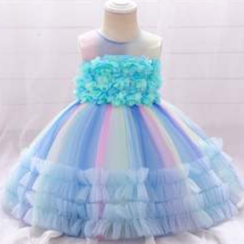 Baige New Fashion Fashion Flower Girl Fiesta Fiesta de cumpleaños Baby Frock Diseño de actuación L2020XZ