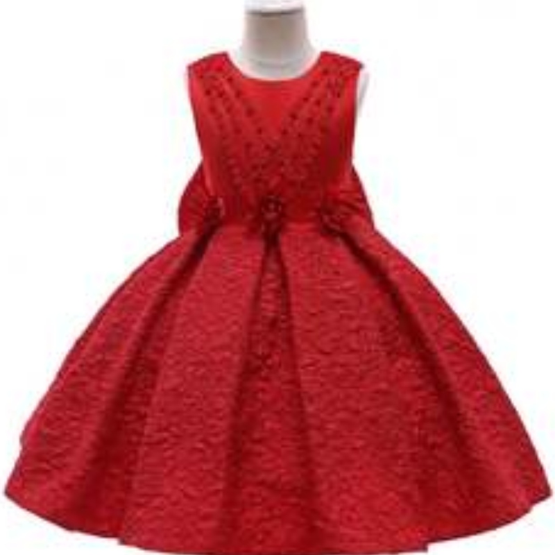 Baige New Satin Flower Girl Princess Dress Kids Baby Fiesta Boda de la NOVIA BODA VAGO L5252