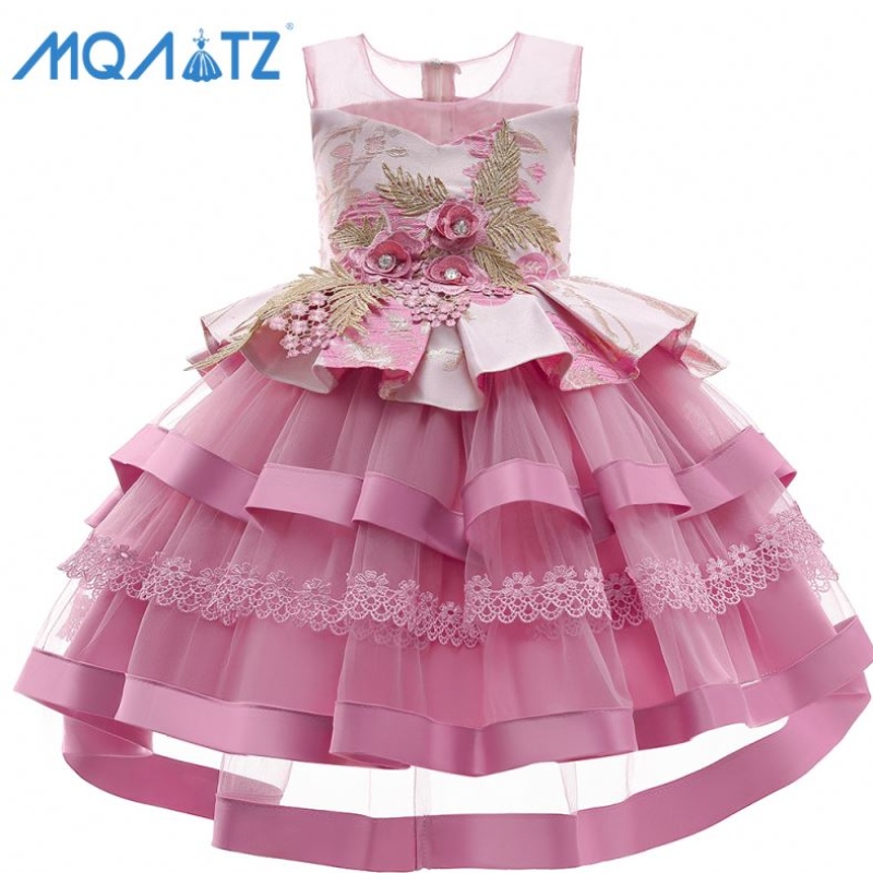 Baige Venta caliente Venta de múltiples vestidos de cumpleaños deniña de varias capas Cotton Girl Princess Party Vestidos chicas Tutu Vestido para fiesta