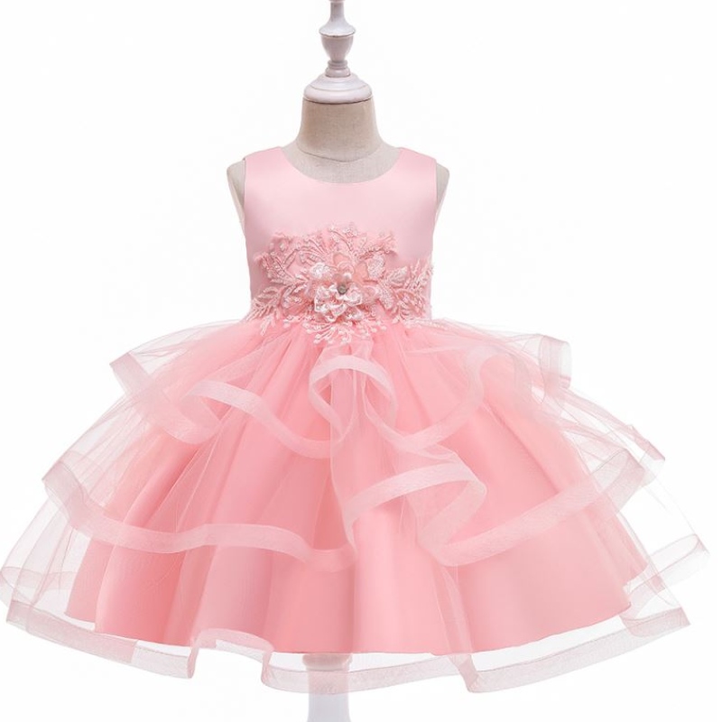 Baige Little Kid Kid Kid Girl Flower Fiest Farty Destino Dirección Princesa Vestido 3-10 años L5225