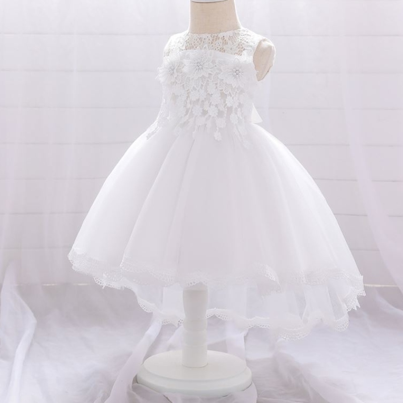 Baige Flower Girls Vestido denovia Baby Girls Budicing Princess Tailing Vestidos T1938XZ