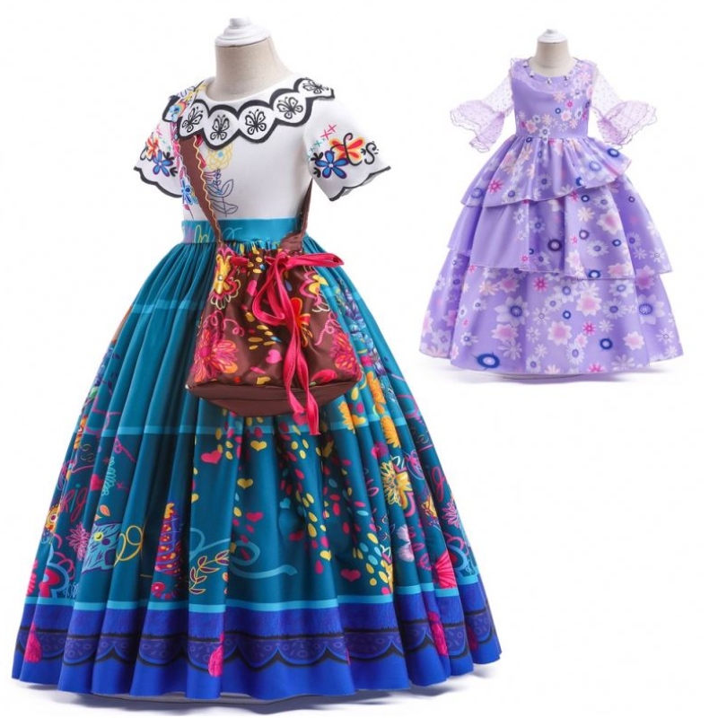 Baige Encanto Mirabel Isabella Vestido deniña Púrpura mangas largas NUEVO CARNIVAL COSPLAY COSPLAY COSPLAY