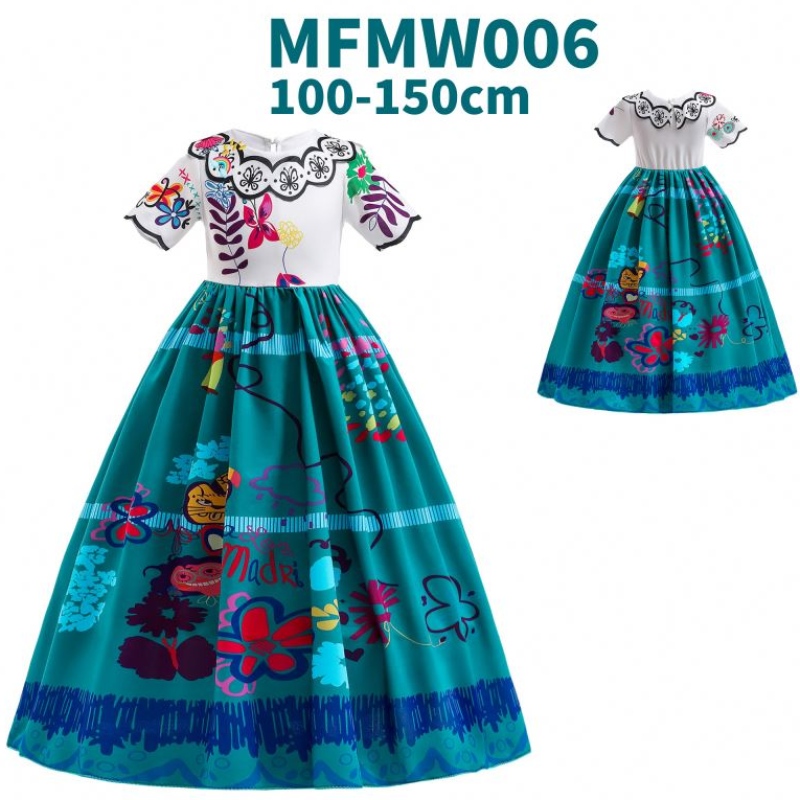 Baige Encanto Mirabel Isabella Vestido deniña Púrpura mangas largas NUEVO CARNIVAL COSPLAY COSPLAY COSPLAY