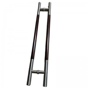 SS-039 ARRESTA DE MADERA CONTAMPORO Manija de estilo de estilo de escalera de doble cara, mango de puerta de vidrio de acero inoxidable