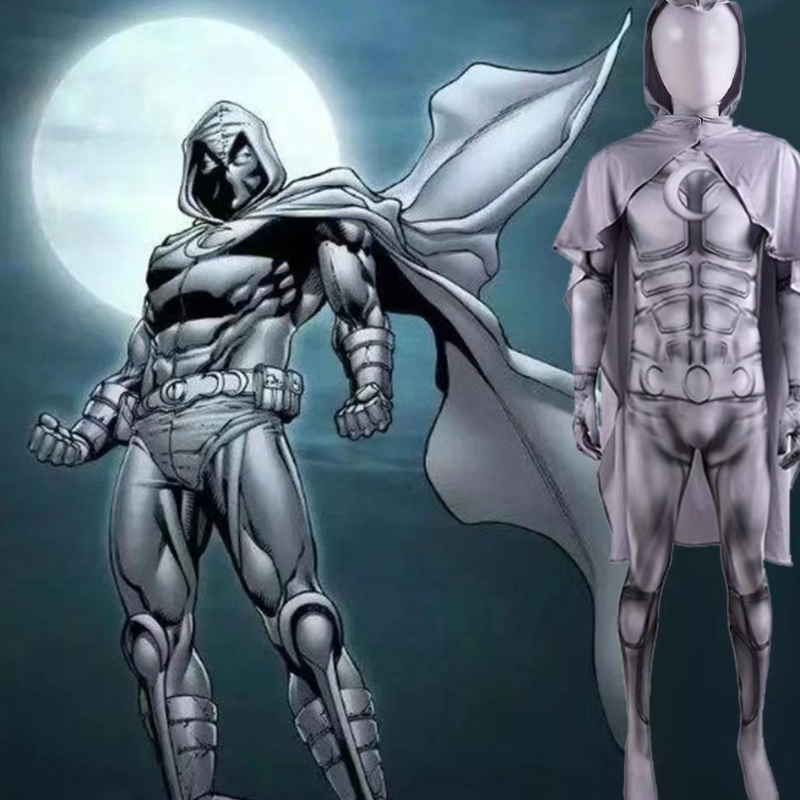 Superhero Moon Knight Costume Marc Spector Película Cosplay Halloween Multuit Bodysuit paraniños y hombres