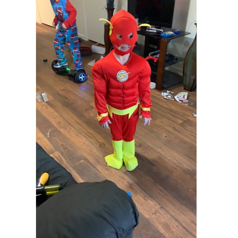 Chico The Flash Muscle Superhero Fancy Fancy Kids Fantasy Comics Película Carnival Party Halloween Cosplay trajes