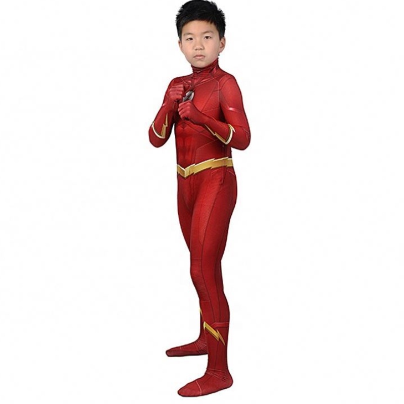 Venta directa de fábrica The Flash Season 5 Barry Allen Kids Superhero Disfraces y disfraces Cosplay