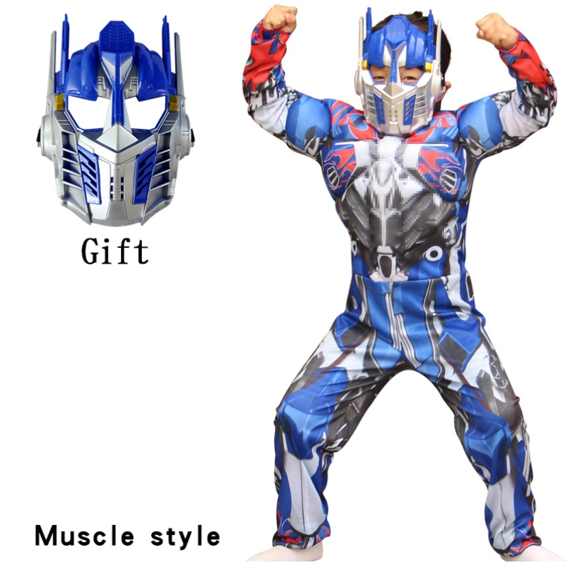 Boys Optimus Muscle Robot Fancy Fancy Up American Boy Superhero Purim Cosplay Halloween Child Disfraz