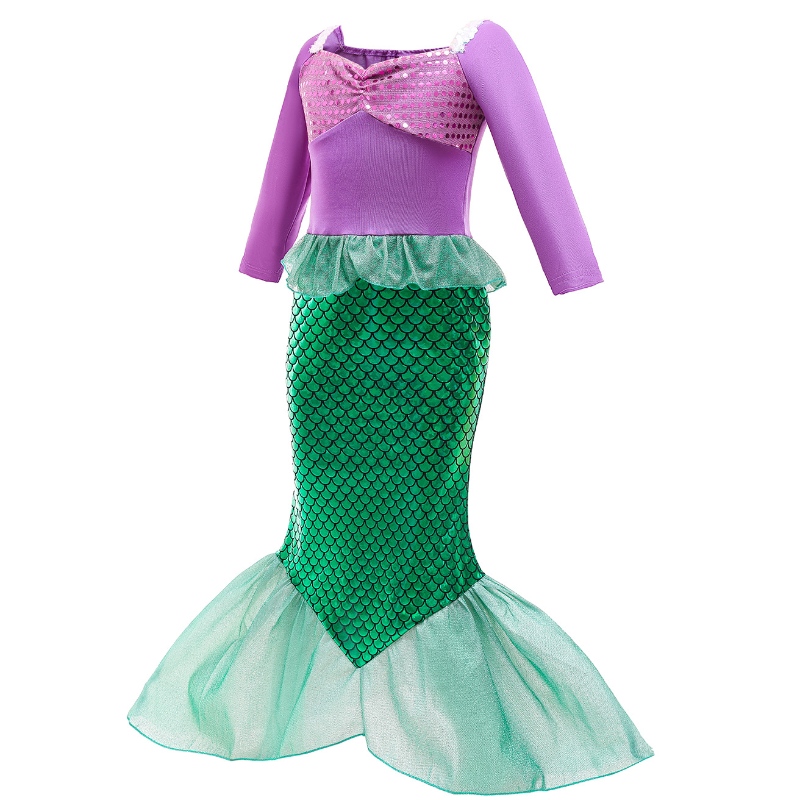 Girls Little Mermaid Ariel Princess Dress Cosplay Cosplay Kids