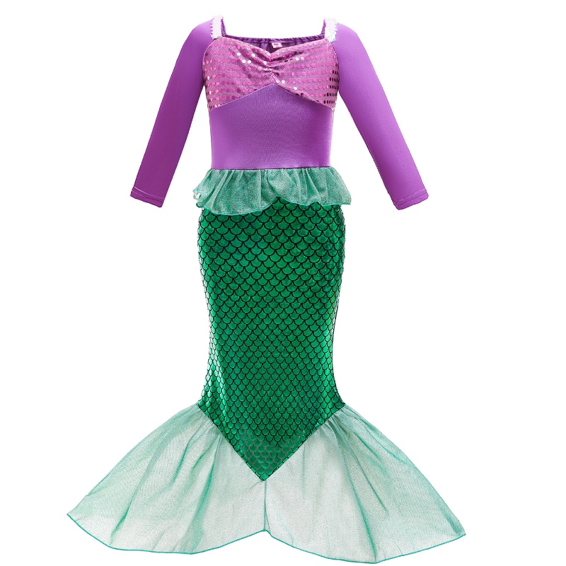 Girls Little Mermaid Ariel Princess Dress Cosplay Cosplay Kids