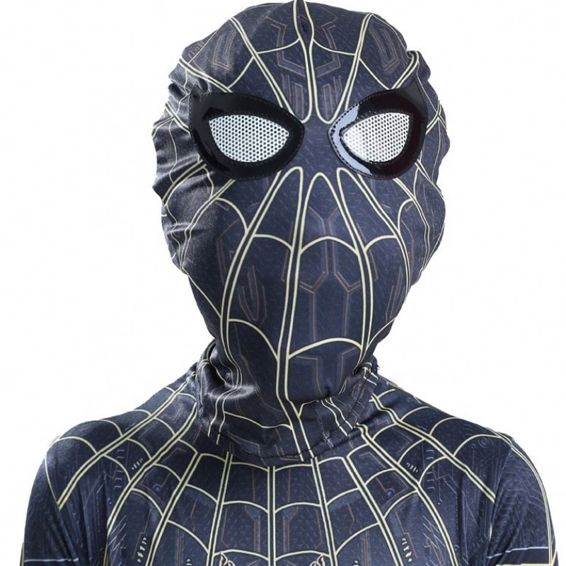 Jumpón de talla de fábrica Halloween Cosplay Sets Black Spider Man Disfraces de la película Novela&Disfraz de uso especial