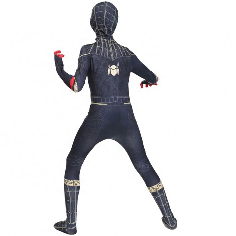 Jumpón de talla de fábrica Halloween Cosplay Sets Black Spider Man Disfraces de la película Novela&Disfraz de uso especial