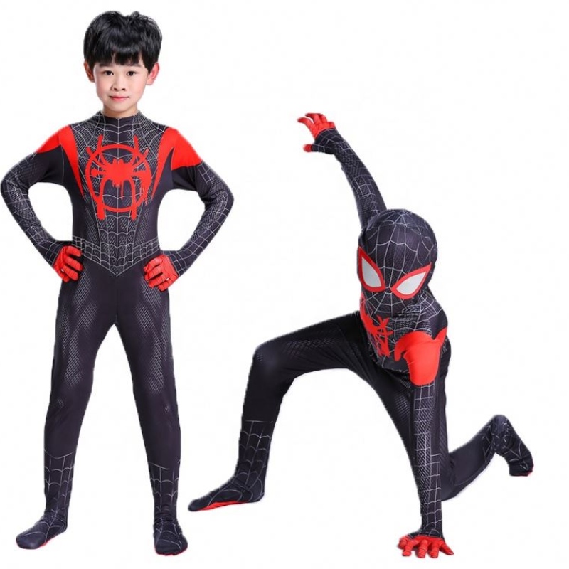 Superhero Black Zentai Suit para Halloween TV&movie Cosplay Black Spider Man Disfraz paraniños&adults