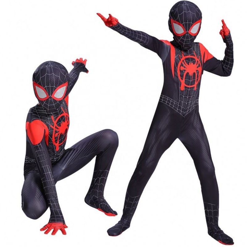 Superhero Black Zentai Suit para Halloween TV&movie Cosplay Black Spider Man Disfraz paraniños&adults