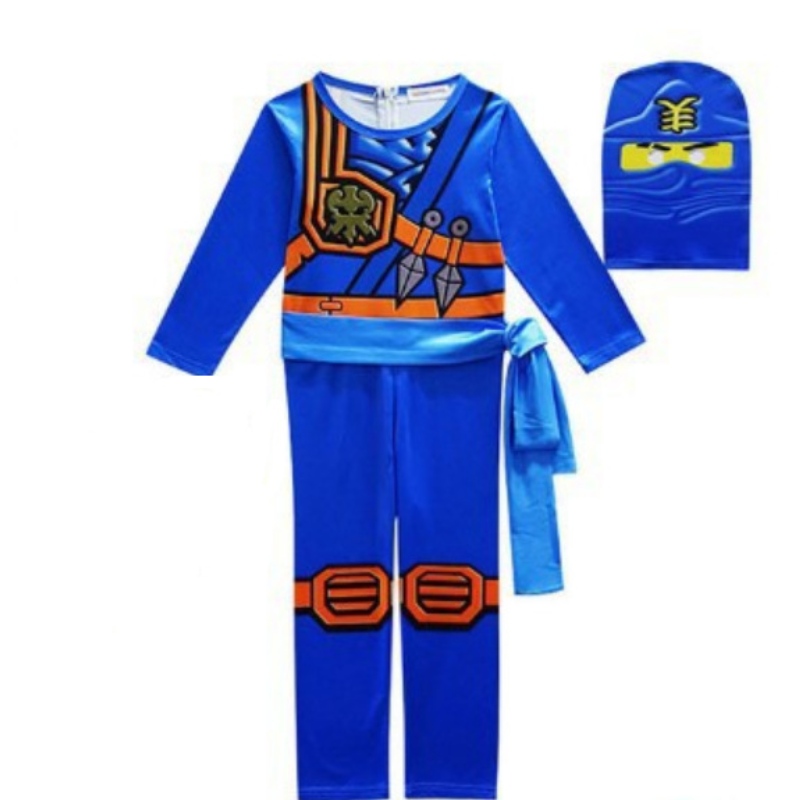 Venta caliente Halloween Children Fancy Party Dress Up Ninja Go Costume for Kids Ninja Cosplay Jumpsuits Mask Set