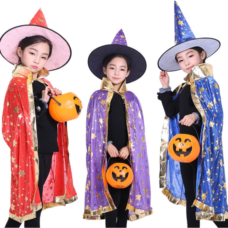 Halloween Cloak Children Cosplay Witch Cloak Mago Mago de mago Performance Disfraz