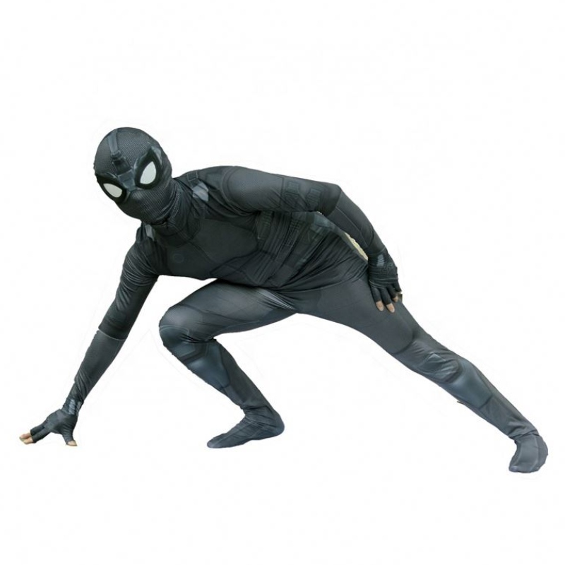 Nuevo estilo Superhero Black Zentai Suit para Halloween TV&movie Cosplay Black Spider Man disfraz con mascarilla paraniños&adults