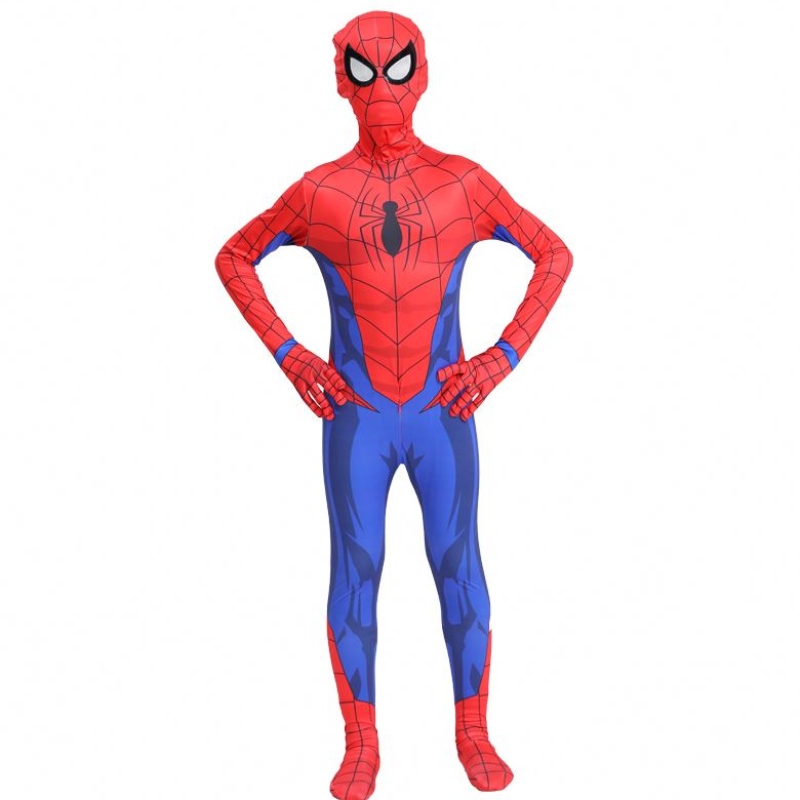 Fiesta de Halloween de venta caliente clásicaniños&adult tv&movie superhéroe cosplay mono mono spiderman traje de ropa interior con máscara