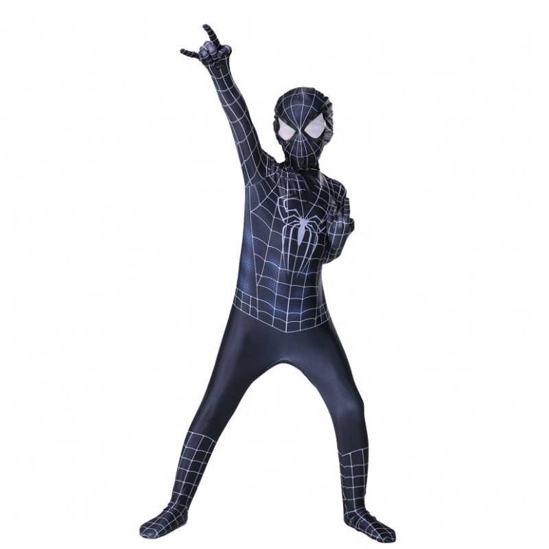 Zip Up Shadow Spider Zentai Suit Halloween cos paraniños&adults Game&film Traje Spider Man disfraz