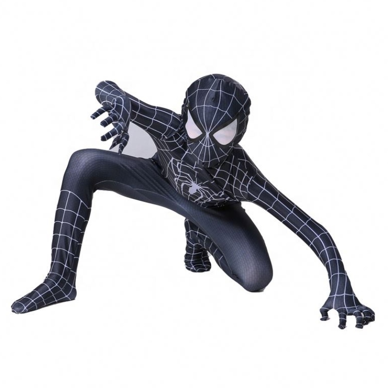 Zip Up Shadow Spider Zentai Suit Halloween cos paraniños&adults Game&film Traje Spider Man disfraz