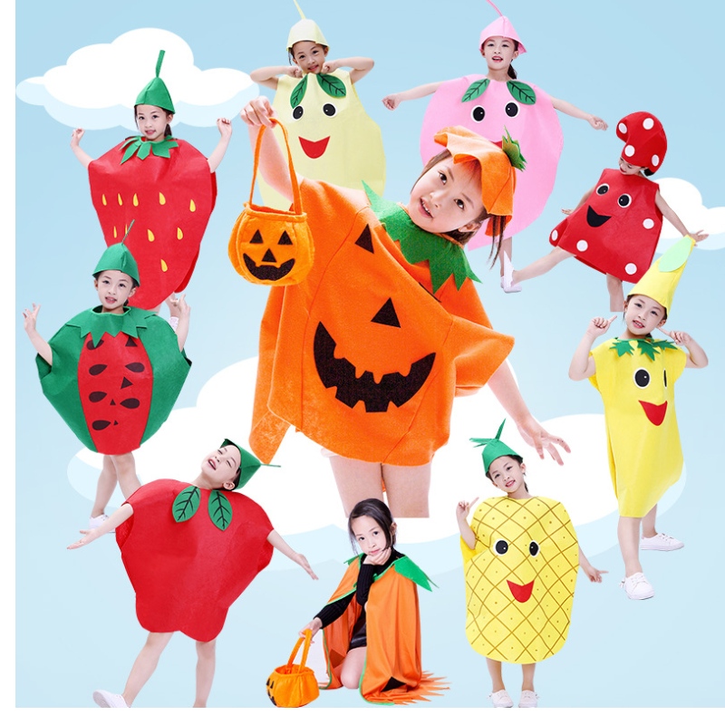 Mayorista lindo bebéniños fruta disfraz de cosplay infantil fruta verduras