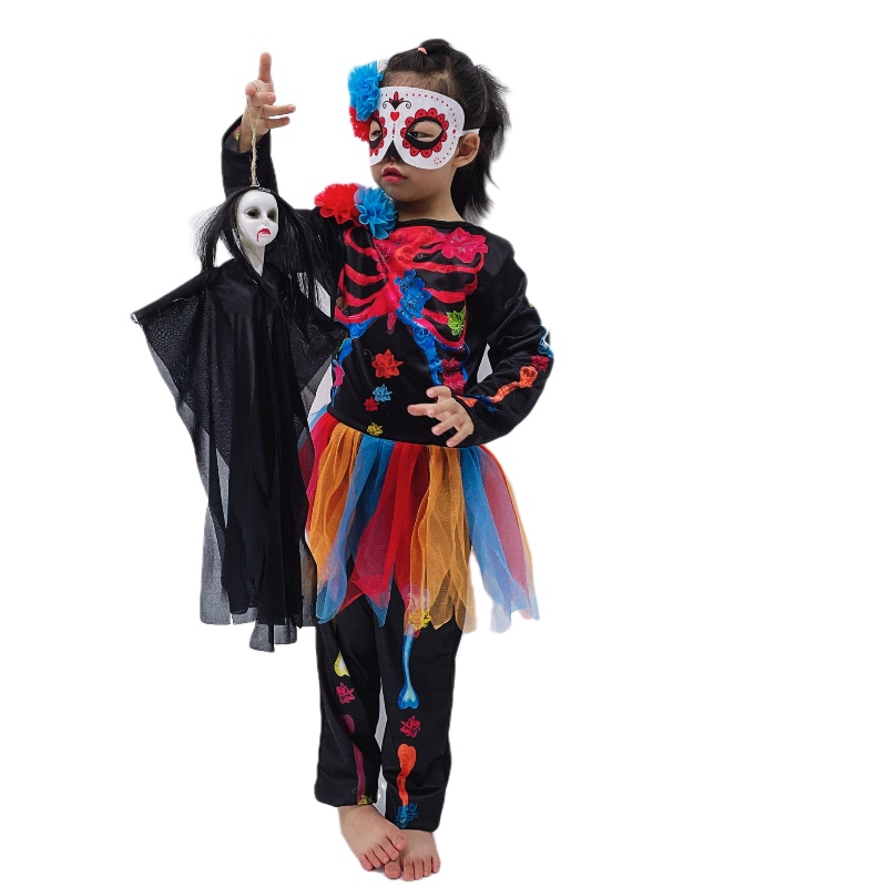 Nuevo estilo disfraz de halloween esqueleto paraniños aterrador asombro de terror de terror monstruos de carnaval de carnaval disfraz