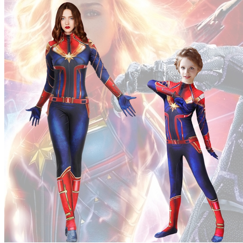 Capitán Marvel Marvel Héroe Mujeres Tallas paraniños Muestra de monstruos Cosplay Cosplay Disfraces