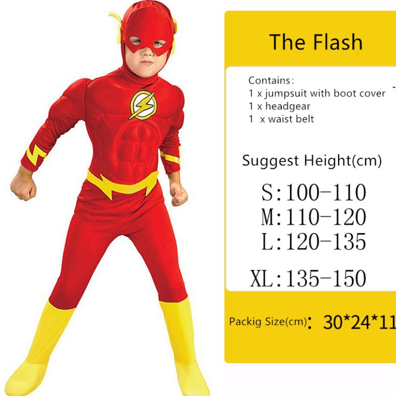 Disfraz de rendimiento de cosplay Halloween el disfraz muscular del cuerpo flash