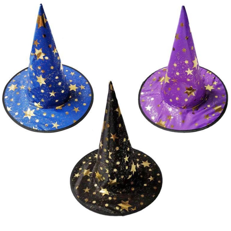 Venta caliente Halloween Cosplay Decoraciones de sombrero de brujasnegras para adultos yniños